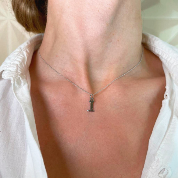 Collana di diamanti con iniziale I Dot - Initial Gold Diamond Letters