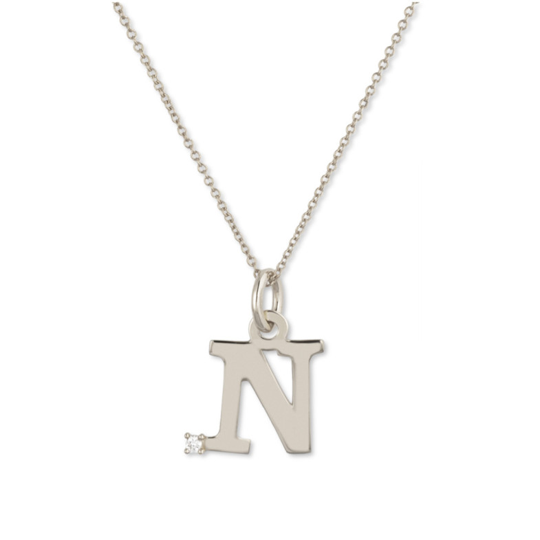 Collar Inicial N Dot Diamond - Letras Iniciales