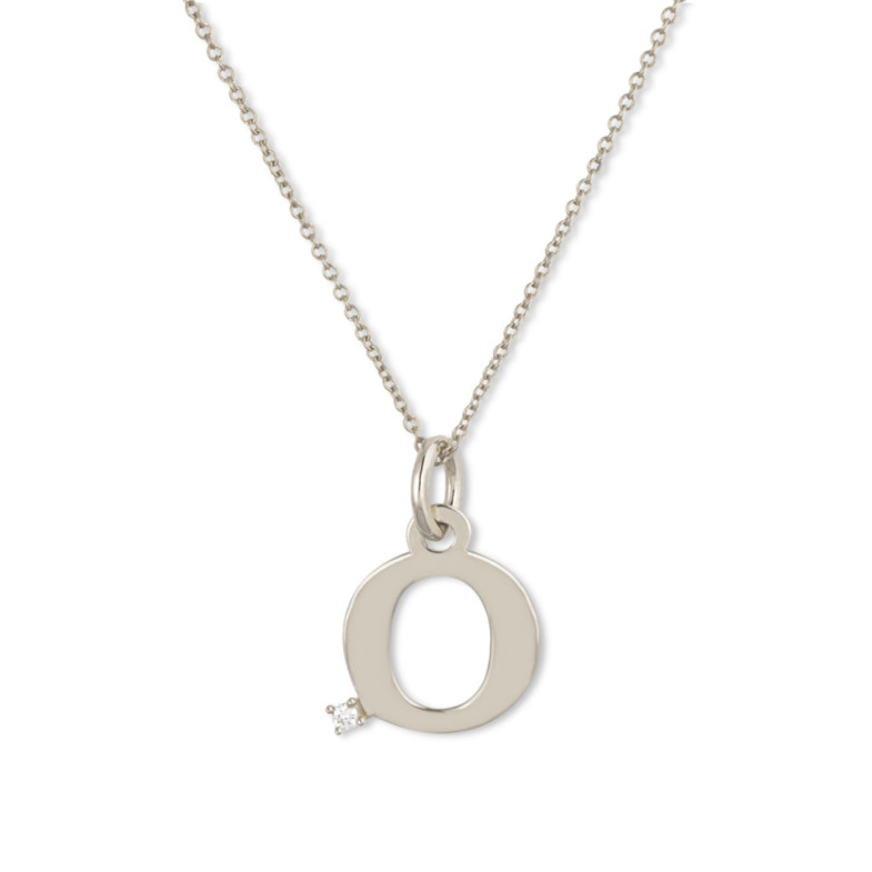 Collar Inicial O Dot Diamond - Letras Iniciales