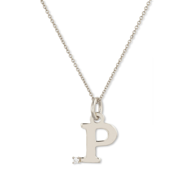 Collar Inicial P Dot Diamond - Letras Iniciales