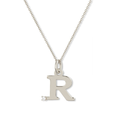 Collar Inicial R Dot Diamond - Letras Iniciales