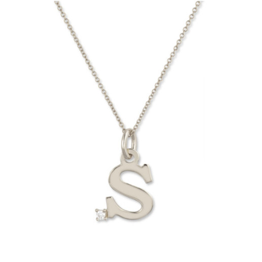 Collana con iniziale di diamanti a punto S - Initial Gold Diamond Letters 2