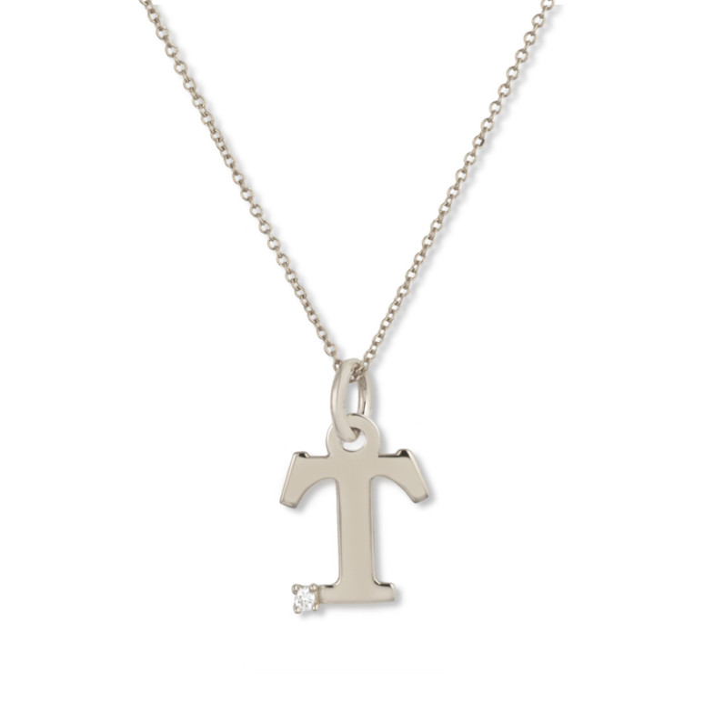Collana iniziale T Dot Diamond - Initial Gold Diamond Letters