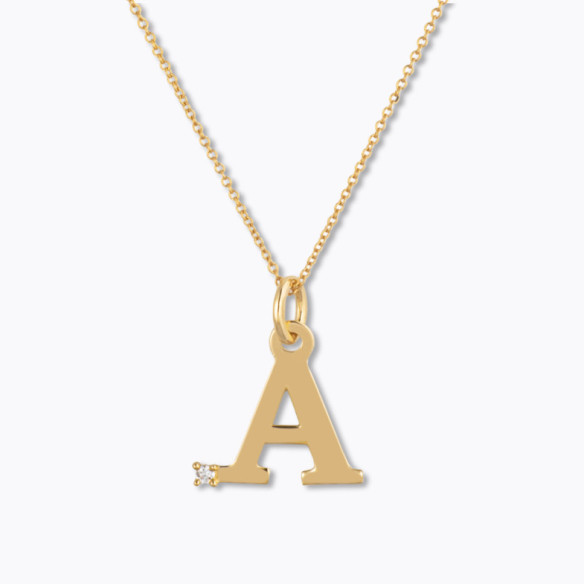 Collar Inicial A Dot Diamond - Letras Iniciales