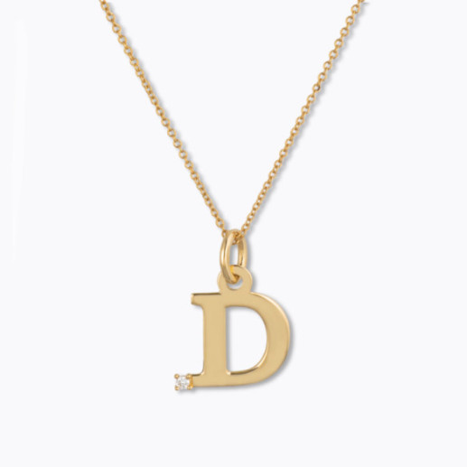 Collar Inicial D Dot Diamond - Letras Iniciales