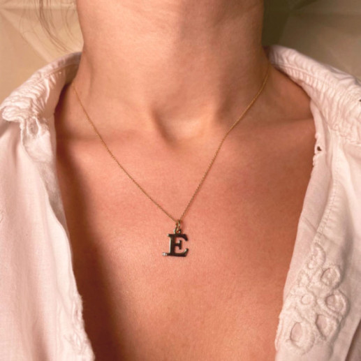 Collana con diamanti punto E iniziale - Initial Gold Diamond Letters 2