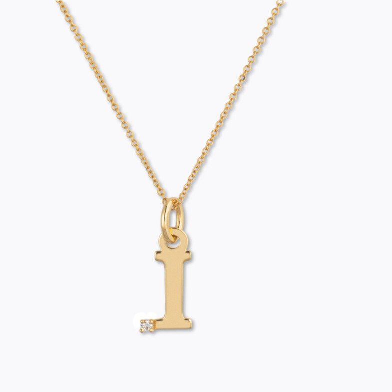 Collar Inicial I Dot Diamond - Letras Iniciales