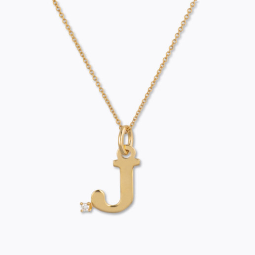 Necklace Initial J DOT DIAMOND - Initial Gold Diamond Letters