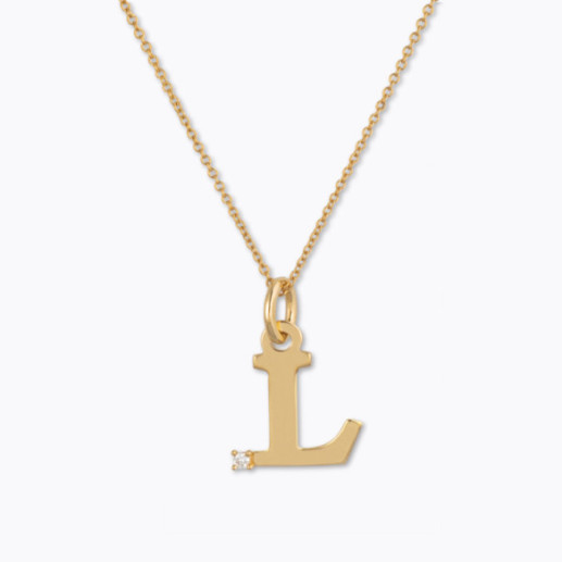 Collar Inicial L Dot Diamond - Letras Iniciales