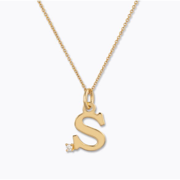 Collar Inicial S Dot Diamond - Letras Iniciales