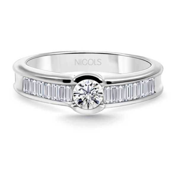 Anello di diamante Emily 0.50 Oro bianco - Impegno di anniversario degli anelli