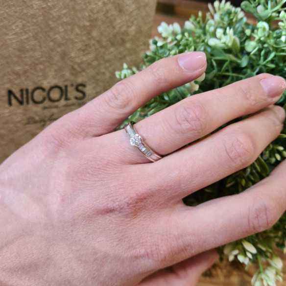 Diamond Ring Emily 0.50 Or blanc - Bagues de fiançailles d'anniversaire