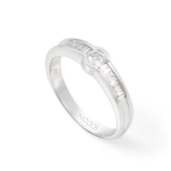 Diamond Ring Emily 0.50 Or blanc - Bagues de fiançailles d'anniversaire
