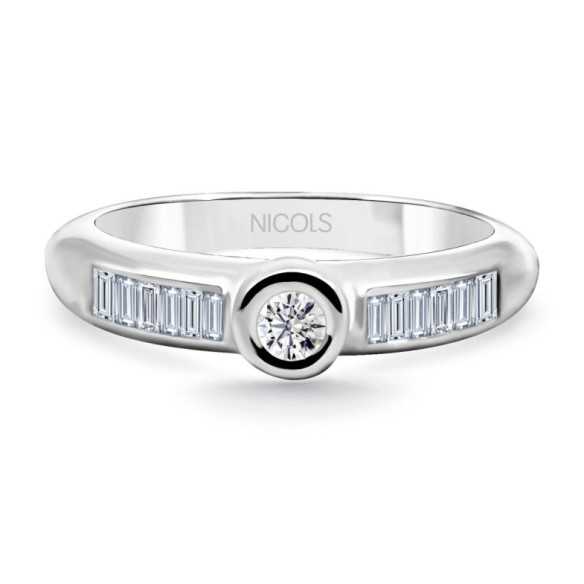 Emily Diamond Ring White Gold 0.40ct - Brilliant Cut