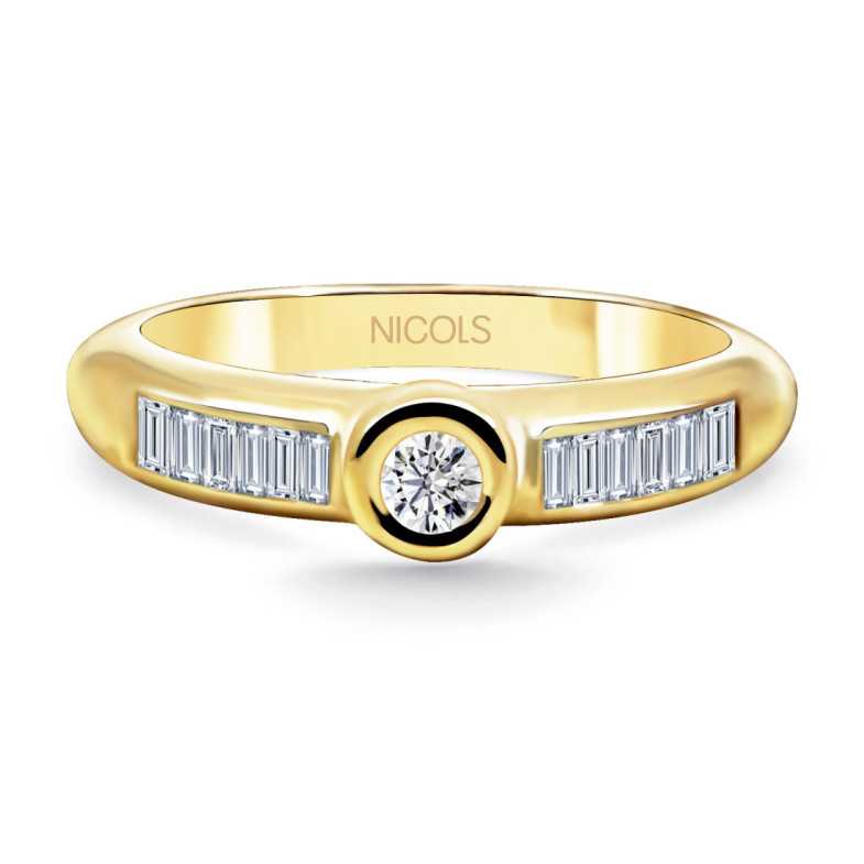 Diamante anello diamante anniversario 0.40Ct - Alleanze di baguette