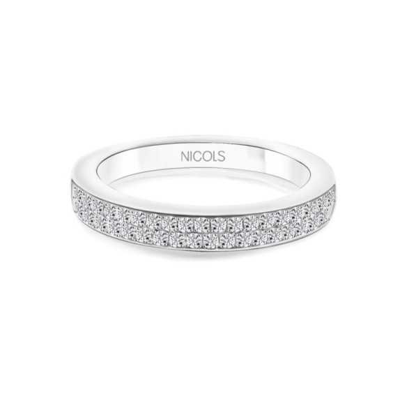 Anillo Media Alianza Diamantes Azalea 0.35 Ob - ANILLOS