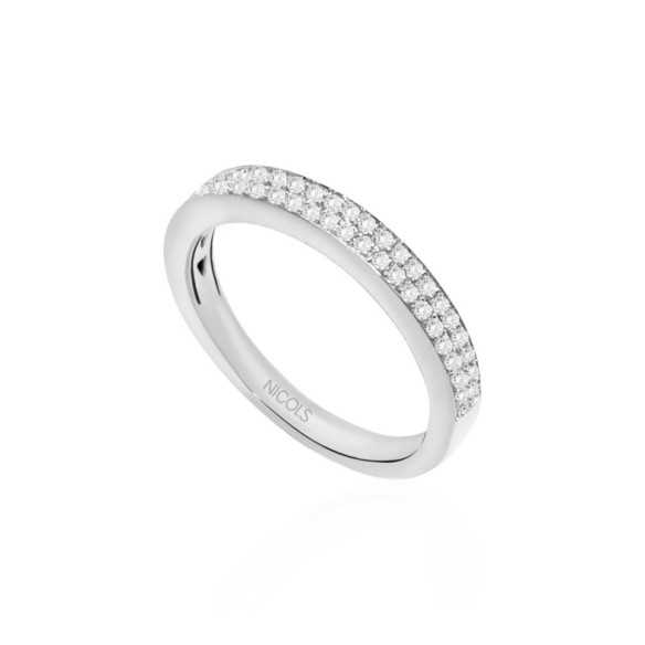 Ring Media Alliance Diamante Azalea 0.35 Oro Bianco - ANELLI