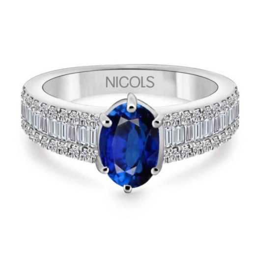 Lola Sapphire and Diamond Ring 1.00 - Sapphire rings