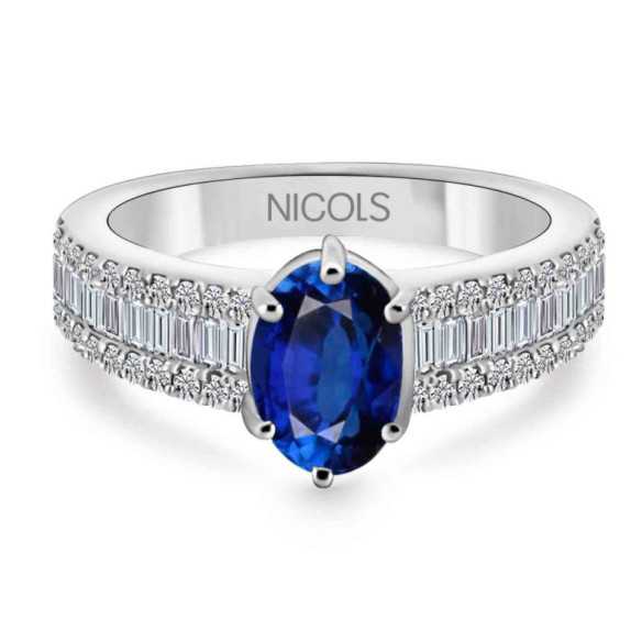 Lola Sapphire and Diamond Ring 1.00 - Sapphire rings