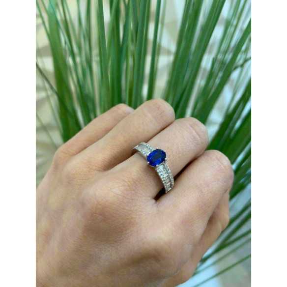Anello zaffiro e diamanti Lola 1.00 - Anelli zaffiro