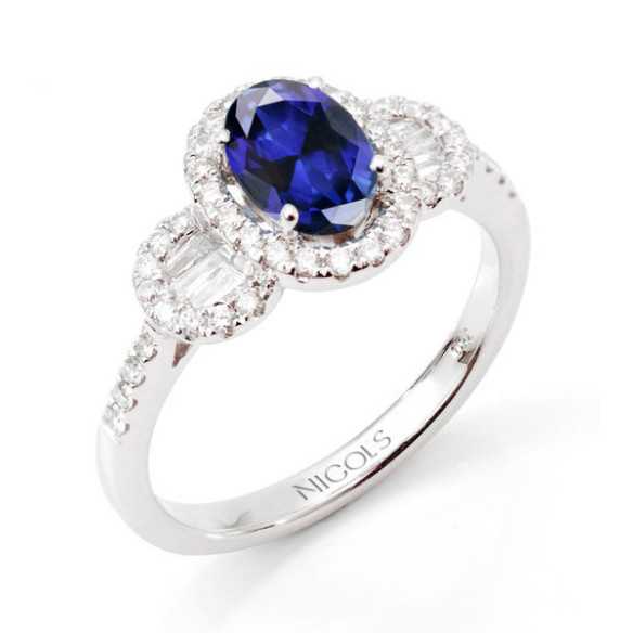Diamante Colore Anello Sapphire - Anelli zaffiro
