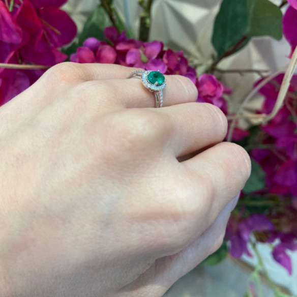 Emerald ring Orla LIA 0.98 - Emerald rings