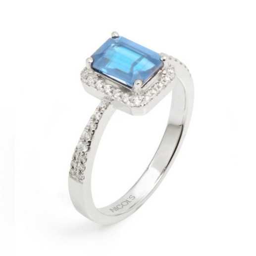 Diamantfarbener Topas-Diamantring - Ringe andere Edelsteine