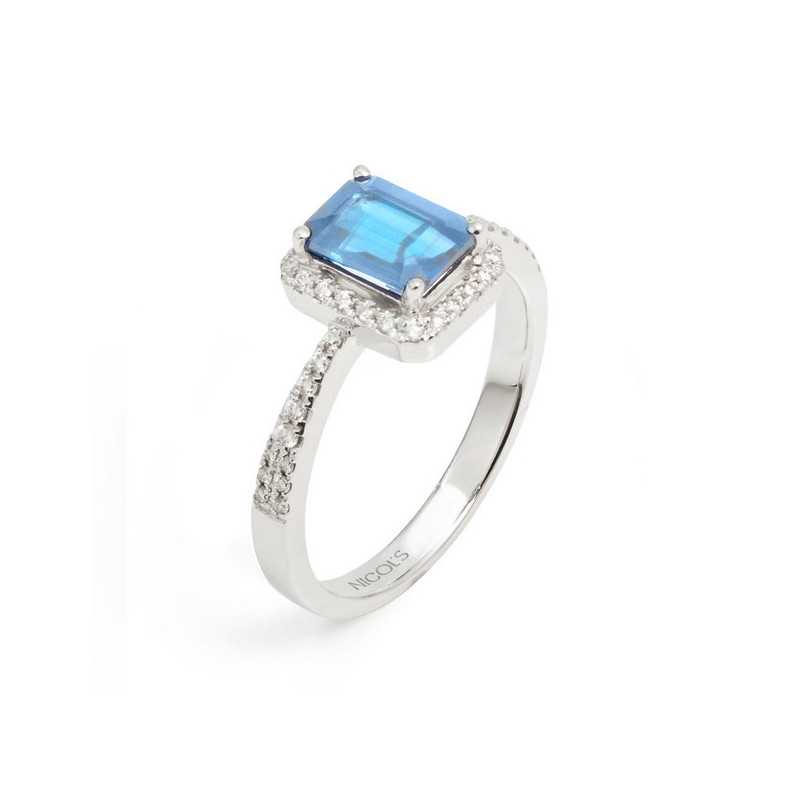Diamantfarbener Topas-Diamantring - Ringe andere Edelsteine