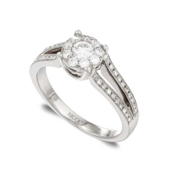Anillo Diamantes Noa 0.68 Oro Blanco - Anillos de Compromiso Rosetón