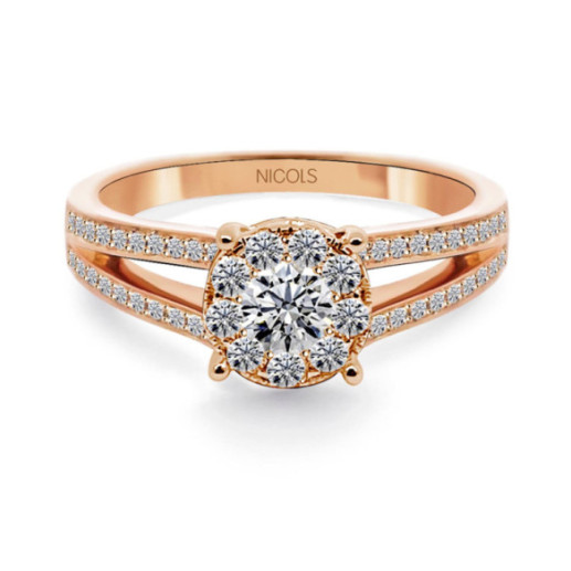 Anillo Diamantes Noa 0.68 Oro Rosa - Talla Brillante
