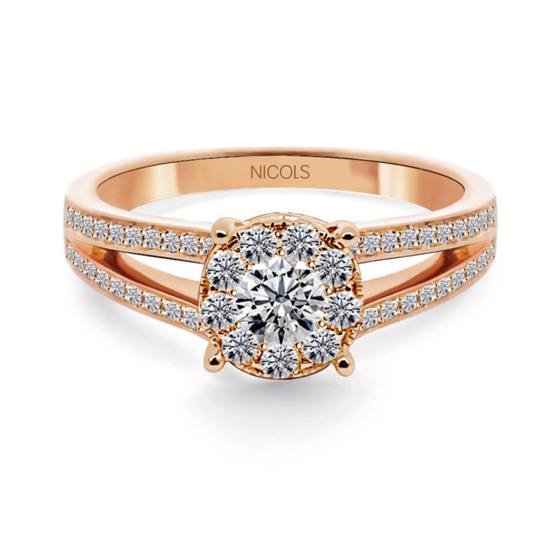 Anillo Diamantes Noa 0.68 Oro Rosa - Génial
