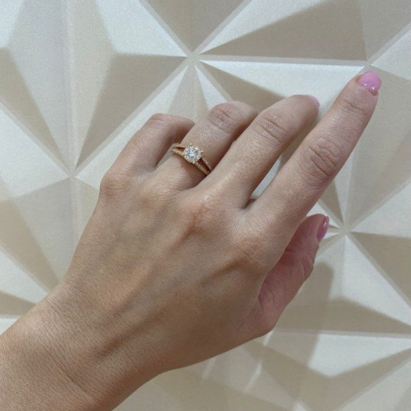 Anillo Diamantes Noa 0.68 Oro Rosa - Génial