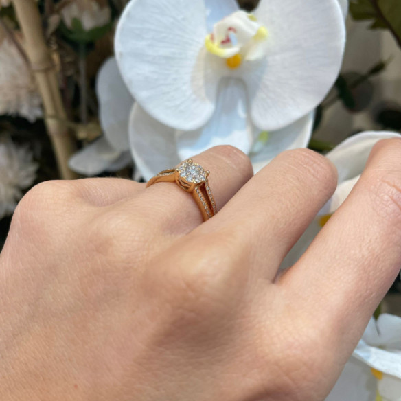 Anillo Diamantes Noa 0.68 Oro Rosa - Génial