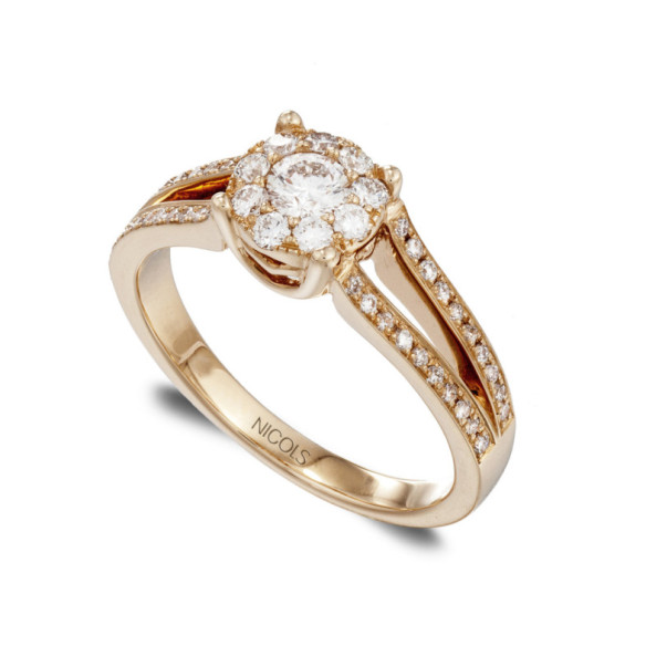 Anillo Diamantes Noa 0.68 Oro Rosa - Génial
