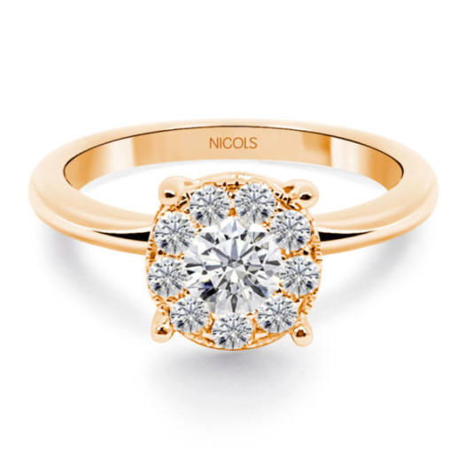 Anillo Diamantes Gardenia 0.48 Oro Rosa - Einsames rosa Gold