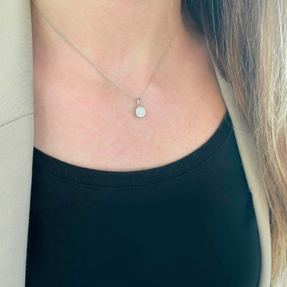 Ciondolo diamante Roseton Spot - Pendenti di diamanti