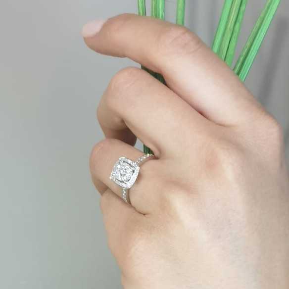 GARDENIA Diamond Ring 0.78 - Engagement rings Rosette