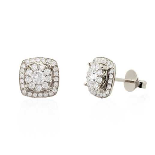 Pendientes Diamantes Gardenia 1.05 Oro Blanco - Pendientes de Novia