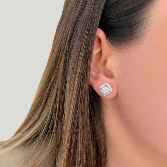 Pendientes Diamantes Gardenia 1.05 Oro Blanco - Pendientes de Novia
