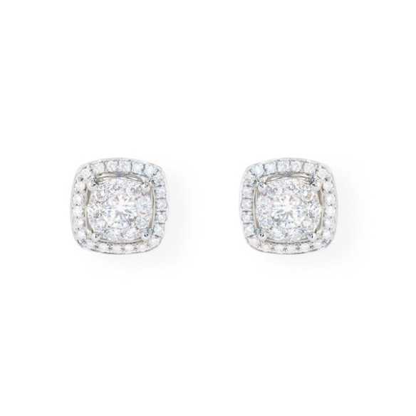 Pendientes Diamantes Gardenia 1.05 Oro Blanco - Pendientes de Novia
