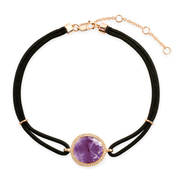 Pulsera Amatista Y Diamantes New Wave - Bracelets de couleur de pierres