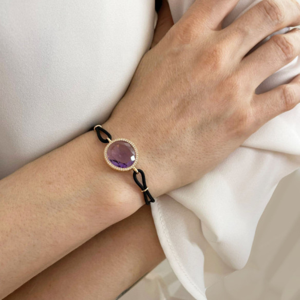 Pulsera Amatista Y Diamantes New Wave - Bracelets de couleur de pierres