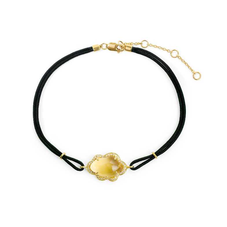 Armband Cytrino und Diamant Nube neue Welle - Steine Farbarmbänder
