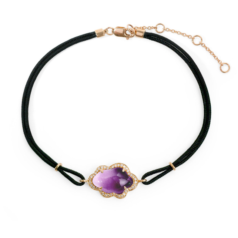 Pulsera Amatista Y Diamantes Nube New Wave - Pulseiras de cor de pedras