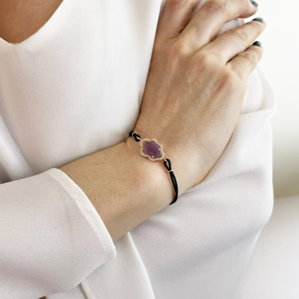 Pulsera Amatista Y Diamantes Nube New Wave - Pulseiras de cor de pedras