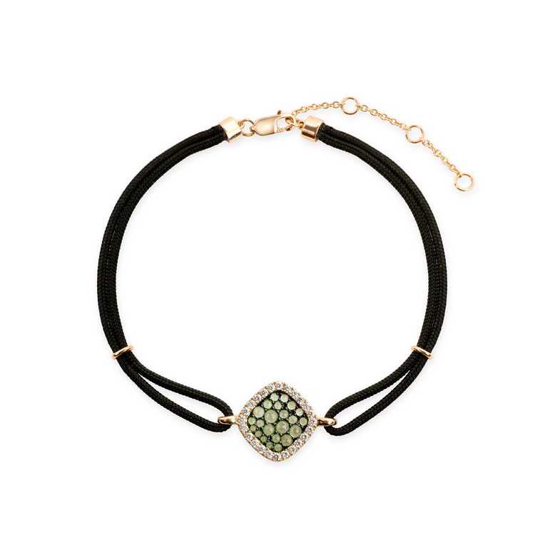 Green Garnet and Rhombus Diamond Bracelet NEW WAVE - Stones Color Bracelets