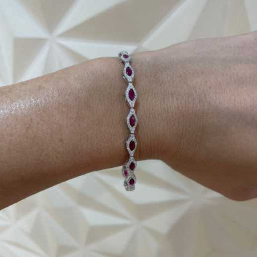 Gold-Rubin-Diamant-Armband - Steine Farbarmbänder 2