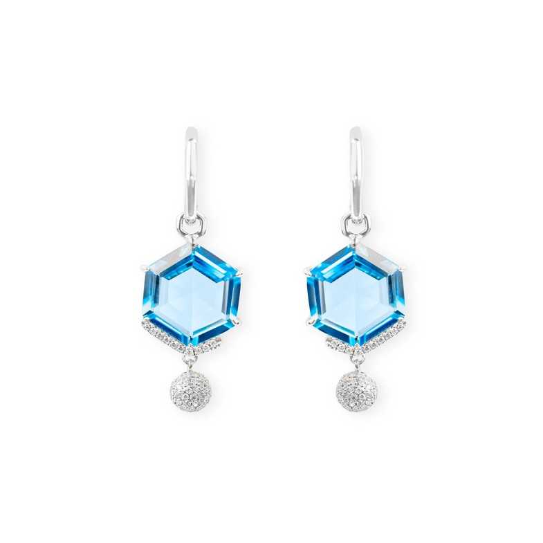 Pendientes Geometric Colorfull - Pendientes de Piedras Azul
