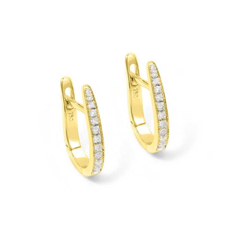 Diamond Hoop Earrings OVAL - Hoop Earrings