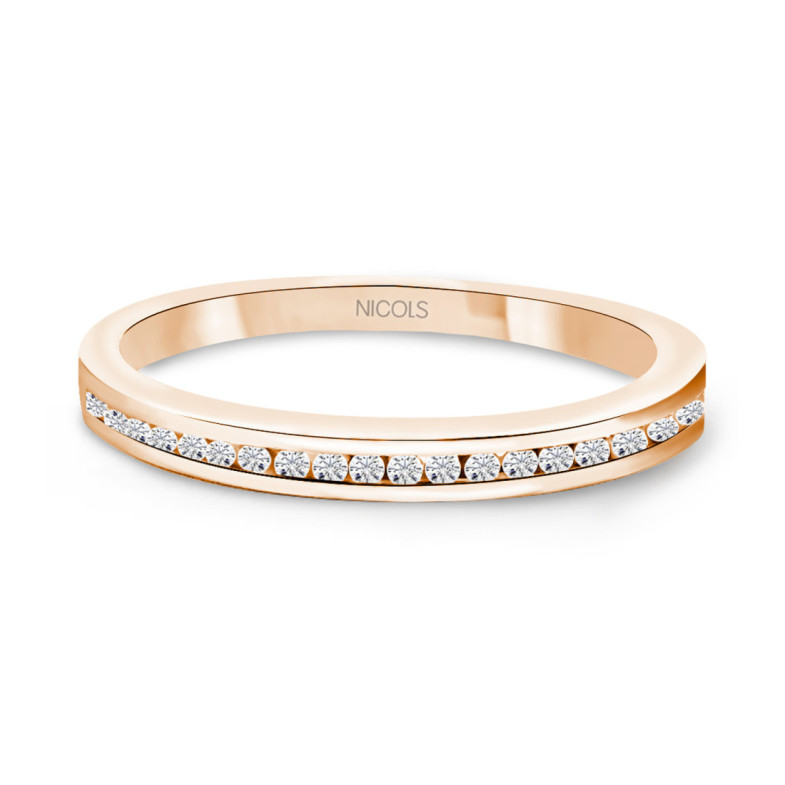 Anillo Diamantes Chloe 0.18 Oro Rosa - Alianzas de Brillantes